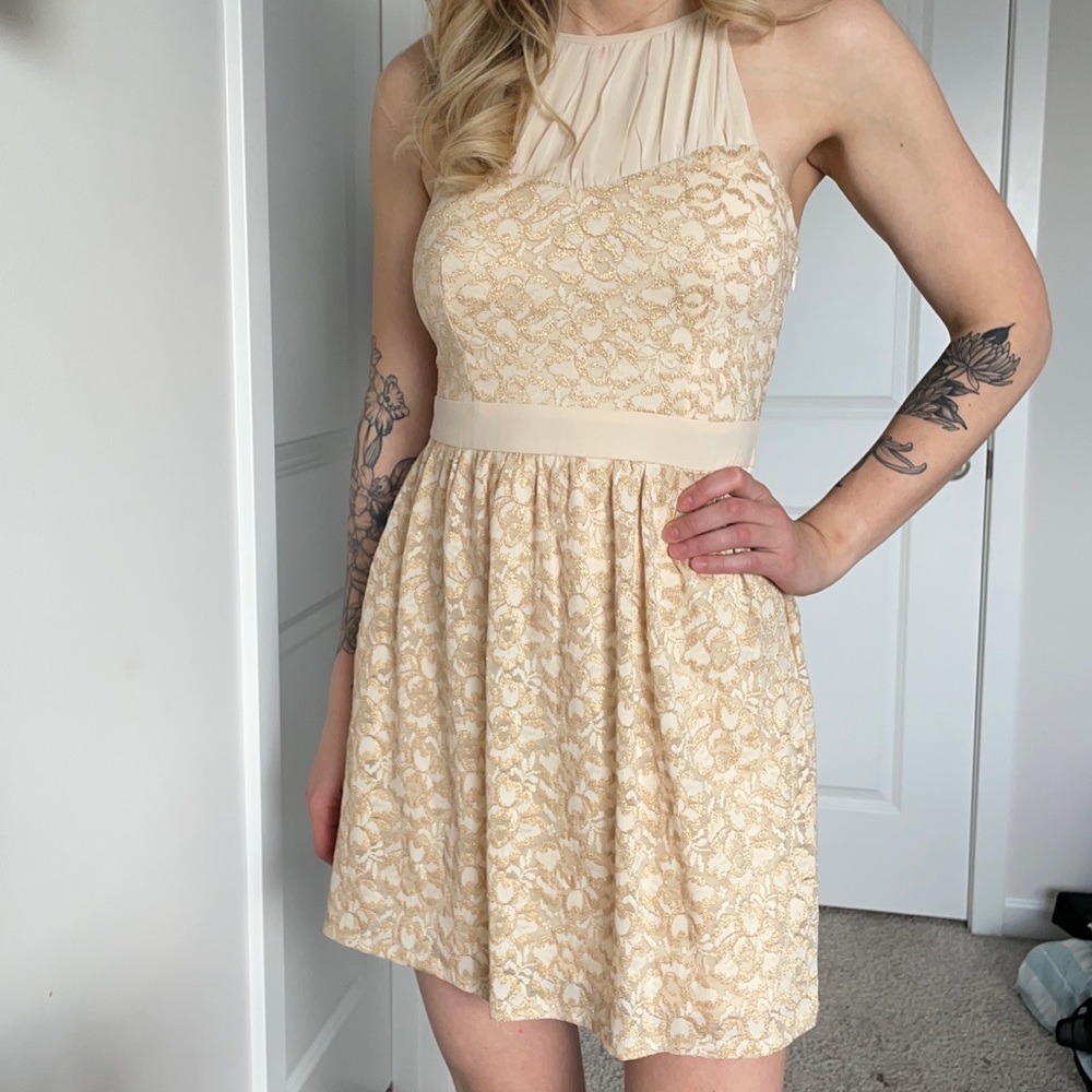 Pink Owl Cream Lace Mini